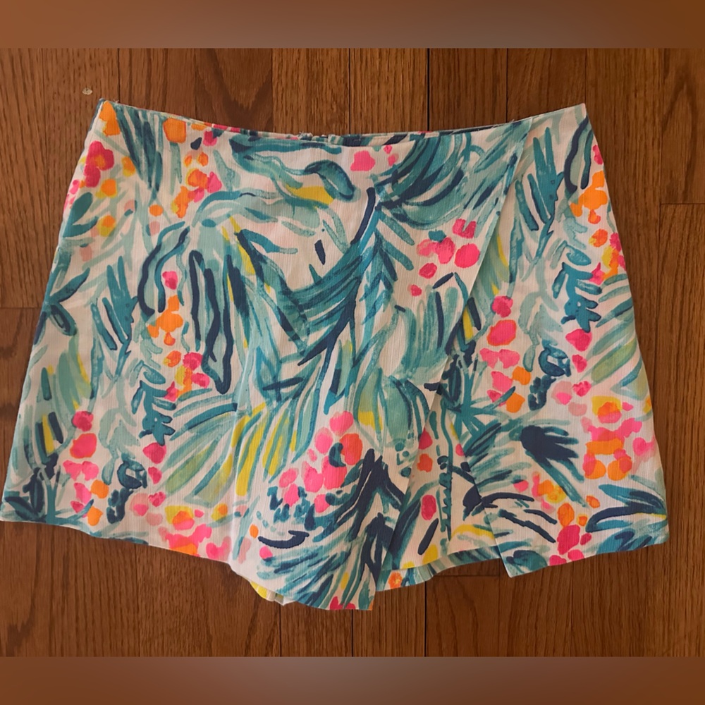 🩷💚Lilly Pulitzer SHARP Tropical Leaf Print Envelope Skort Size 0💚🩷